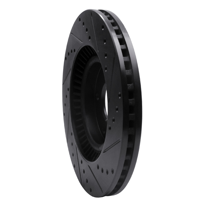 Kia Sorento Brake Rotor (1) - Front Left - R1 Concepts - Drilled & Slotted - Black - `15-`20